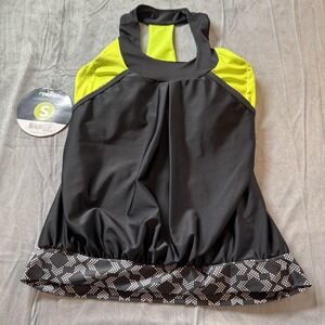 Moxie Cycling Co High Vis Lumenex Tank Womens Small Black Neon Yellow Jersey